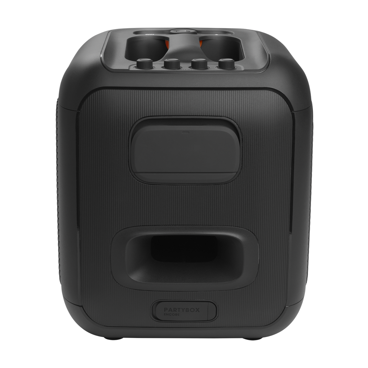 JBL PartyBox Encore speaker back view showing connections