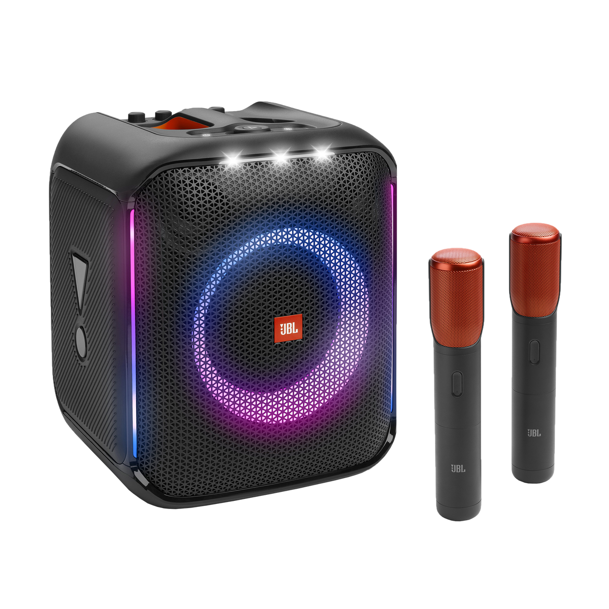 JBL PartyBox Encore portable party speaker with two wireless microphones - hero