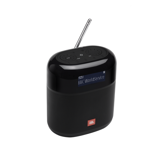 JBL Tuner XL portable DAB/DAB+/FM radio Bluetooth speaker in black, hero view
