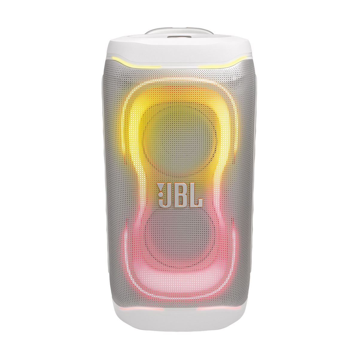 JBL PartyBox 330 front view showing speaker grille and lightshow