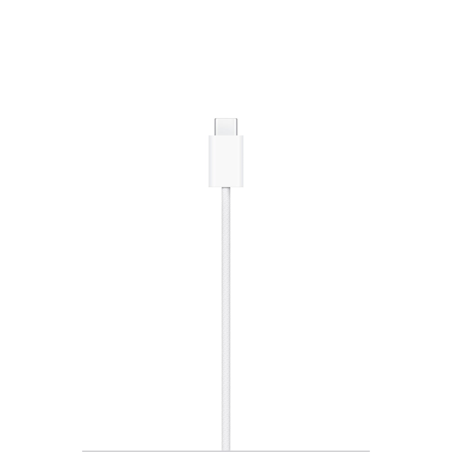 Apple MagSafe Charger USB-C connector close-up with white woven cable
