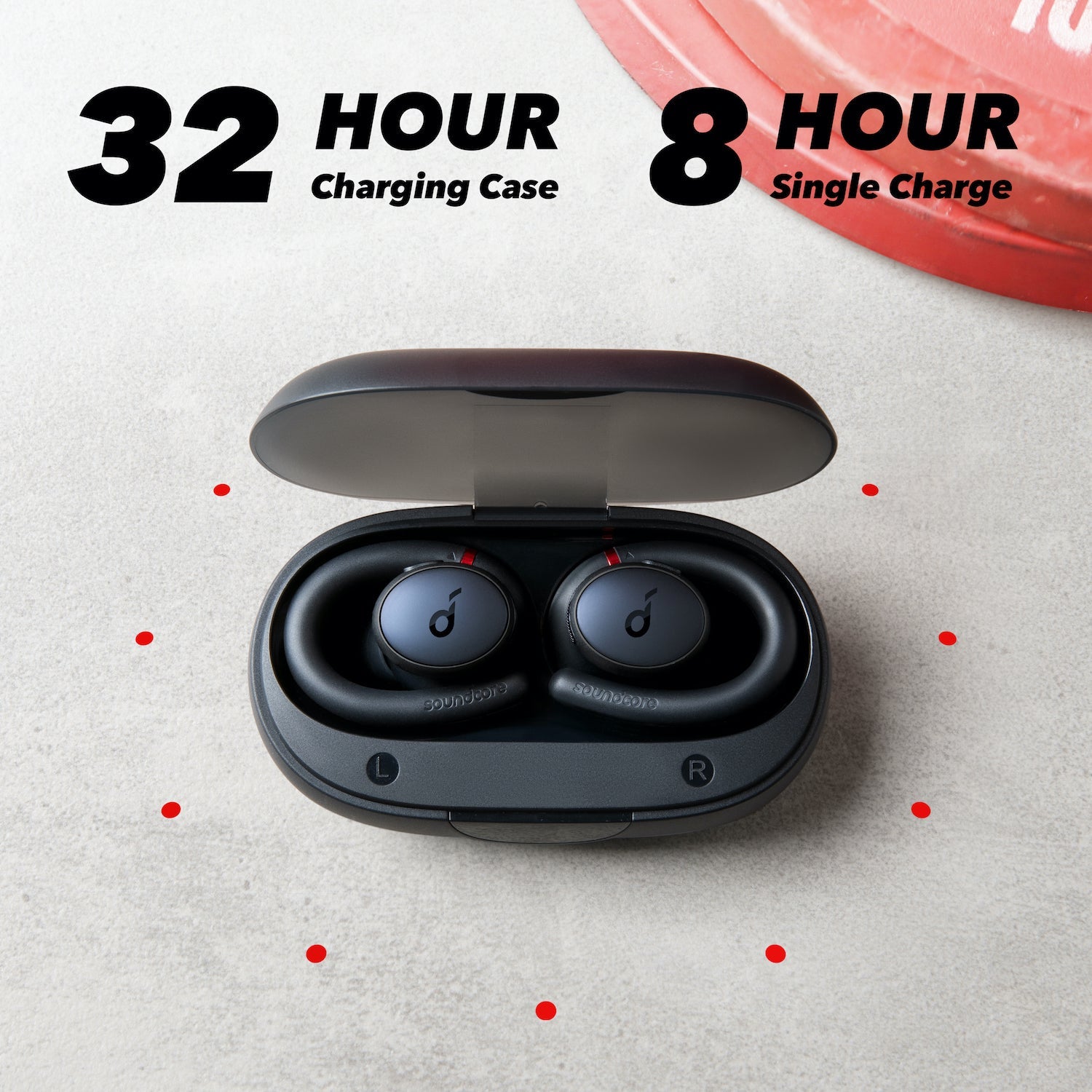 Soundcore Sport X10 32-hour battery playtime with charging case