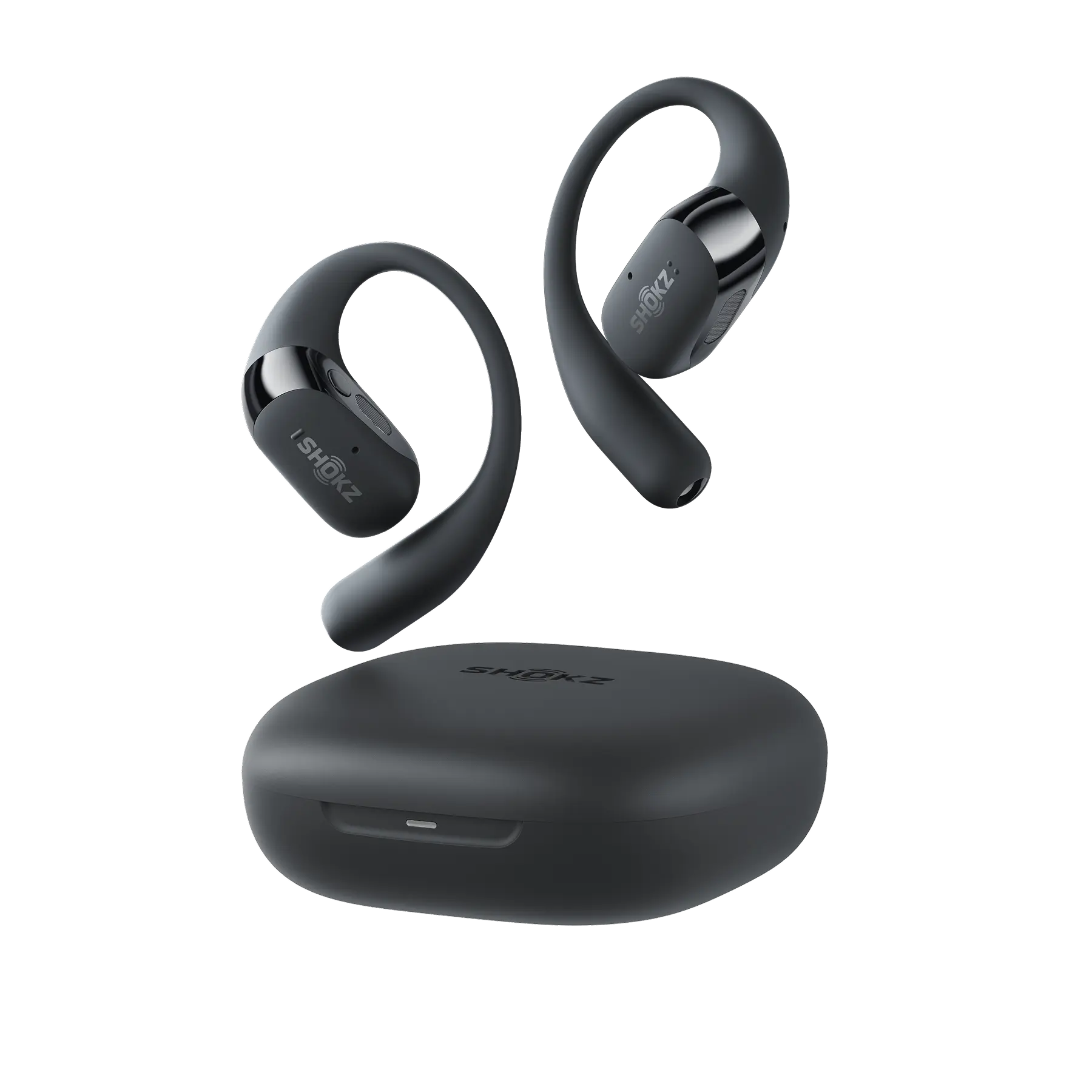 Shokz OpenFit 2+ in Black - side angle detail