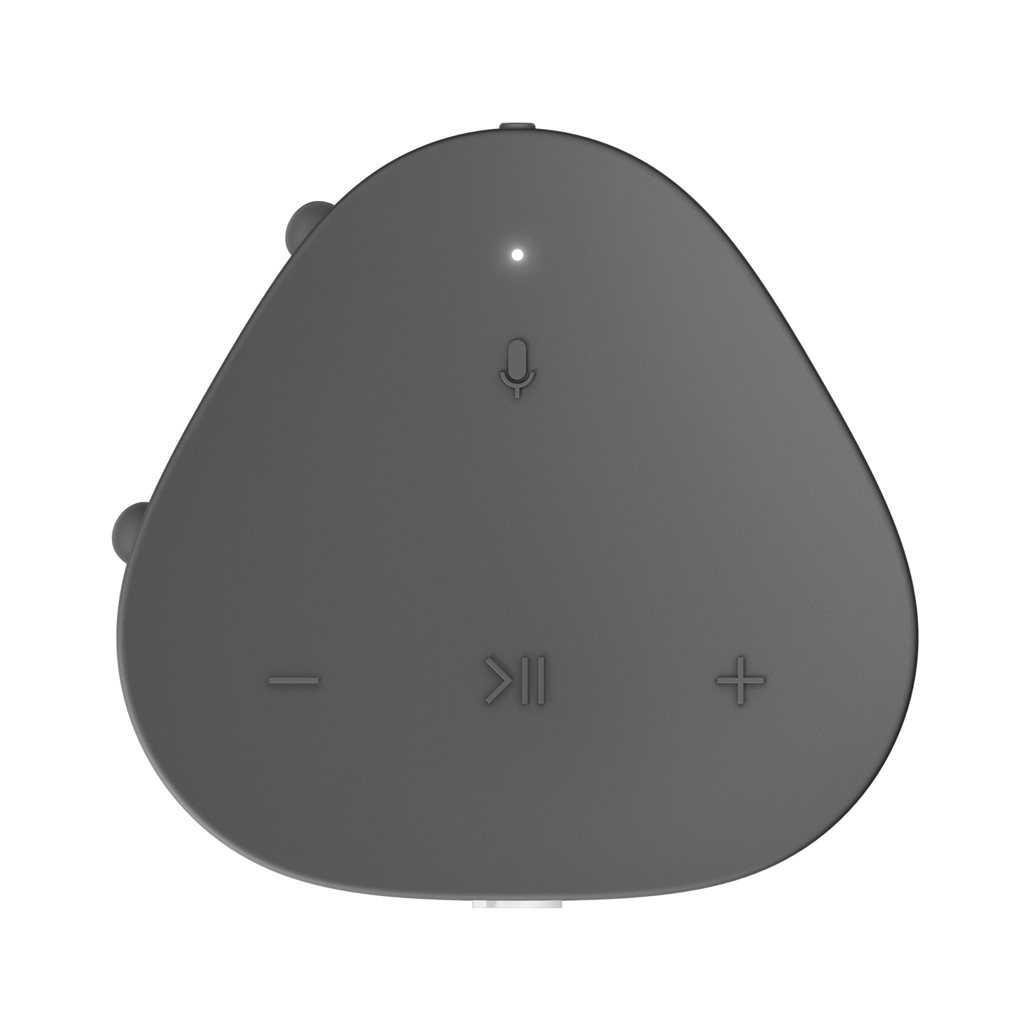 Sonos Roam speaker in Shadow Black, top view showing button controls