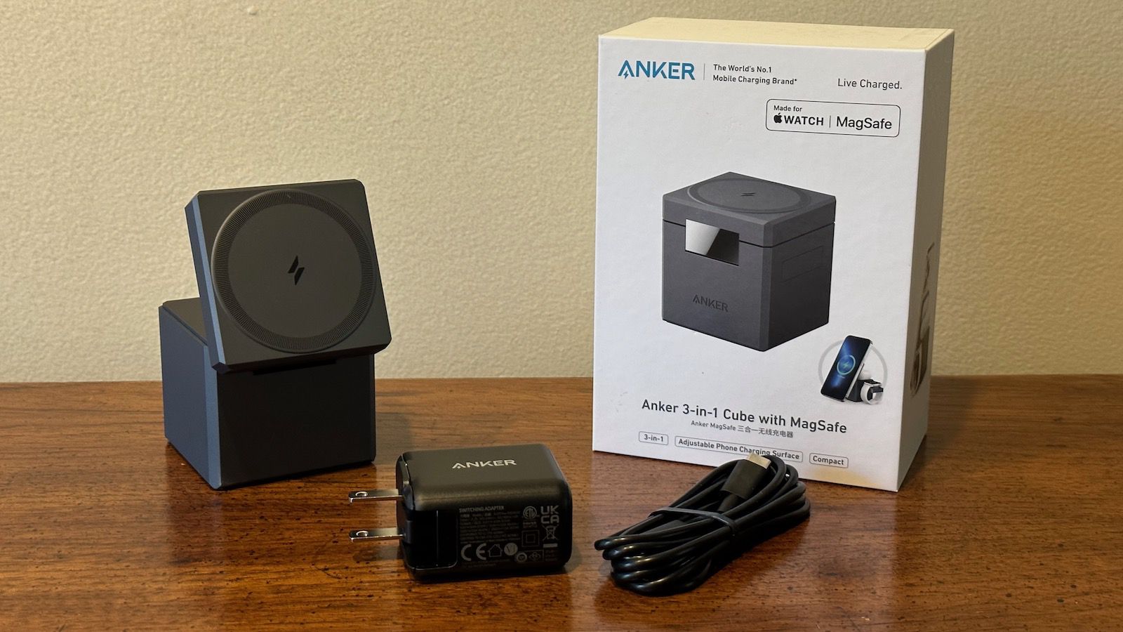 Anker 3-in-1 Cube with MagSafe side view — available in Kenya at Trewrld KES 14,000, M-Pesa & free Nairobi delivery