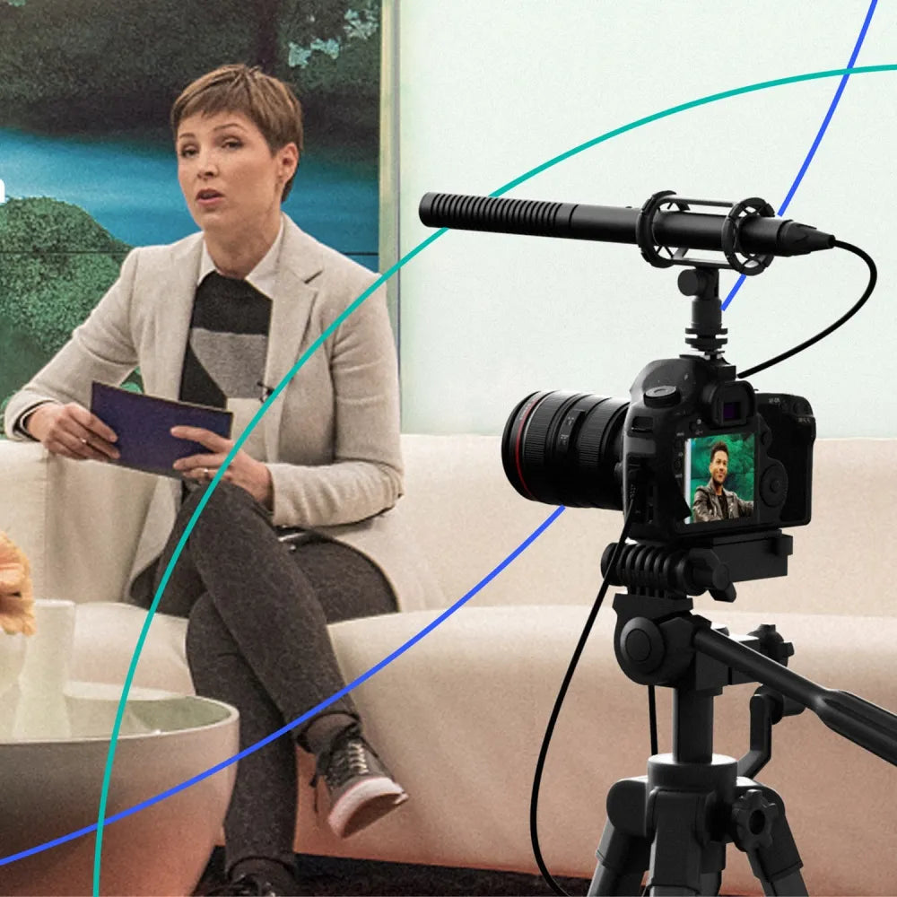 BOYA BY-BM6060 shotgun microphone mounted on camera