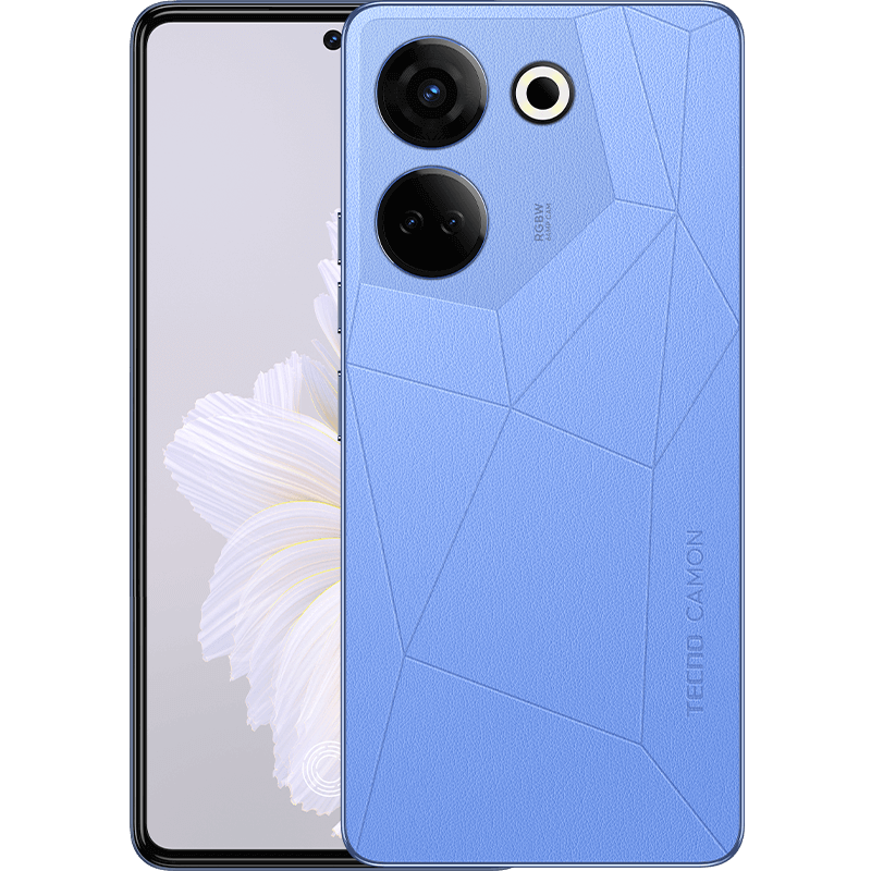 Tecno Camon 20 in Serenity Blue — official TECNO color variant