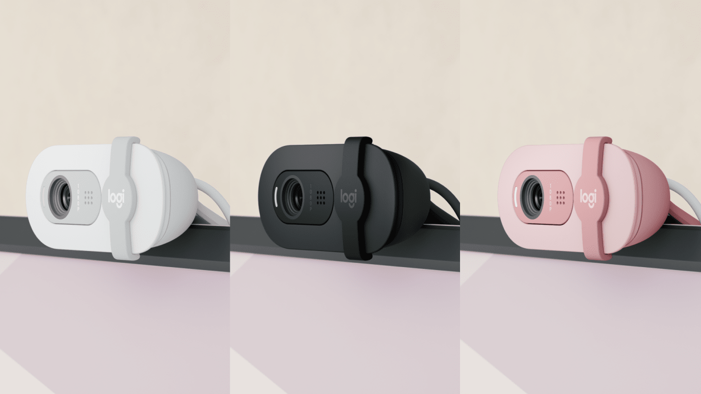 Logitech BRIO 100 side view — available in Kenya at Trewrld KES 9,100, M-Pesa & free Nairobi delivery