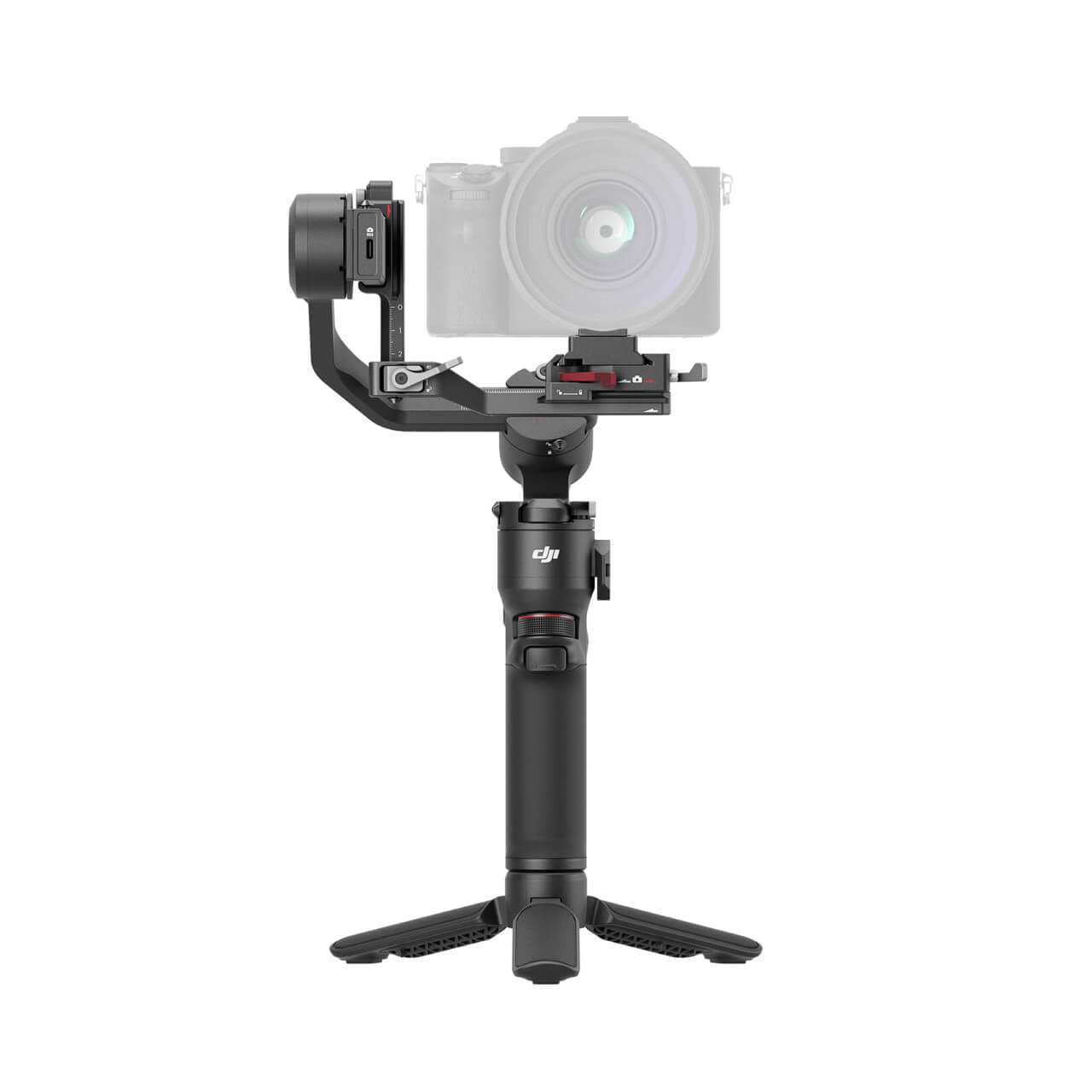 DJI RS 3 Mini 1.4-inch touchscreen and front dial detail