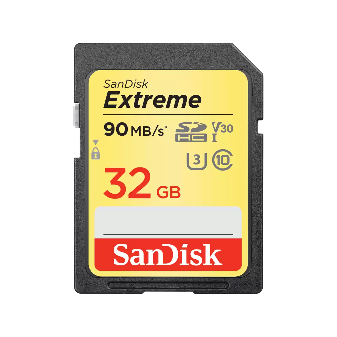 SanDisk Extreme SDXC UHS-I 32GB memory card front view