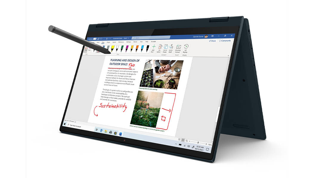 Lenovo IdeaPad Flex 5 14-inch laptop keyboard and touchpad close-up