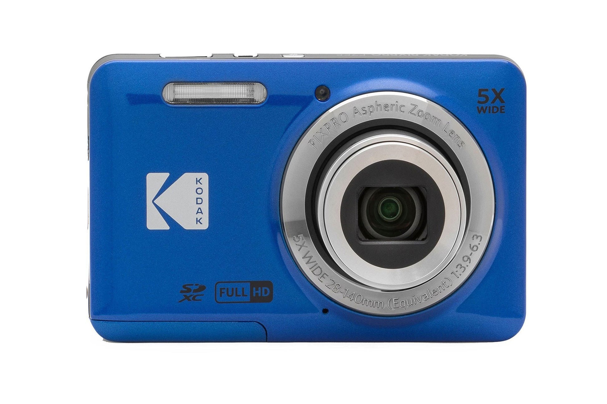 Kodak PixPro FZ55 digital camera in Blue, front view