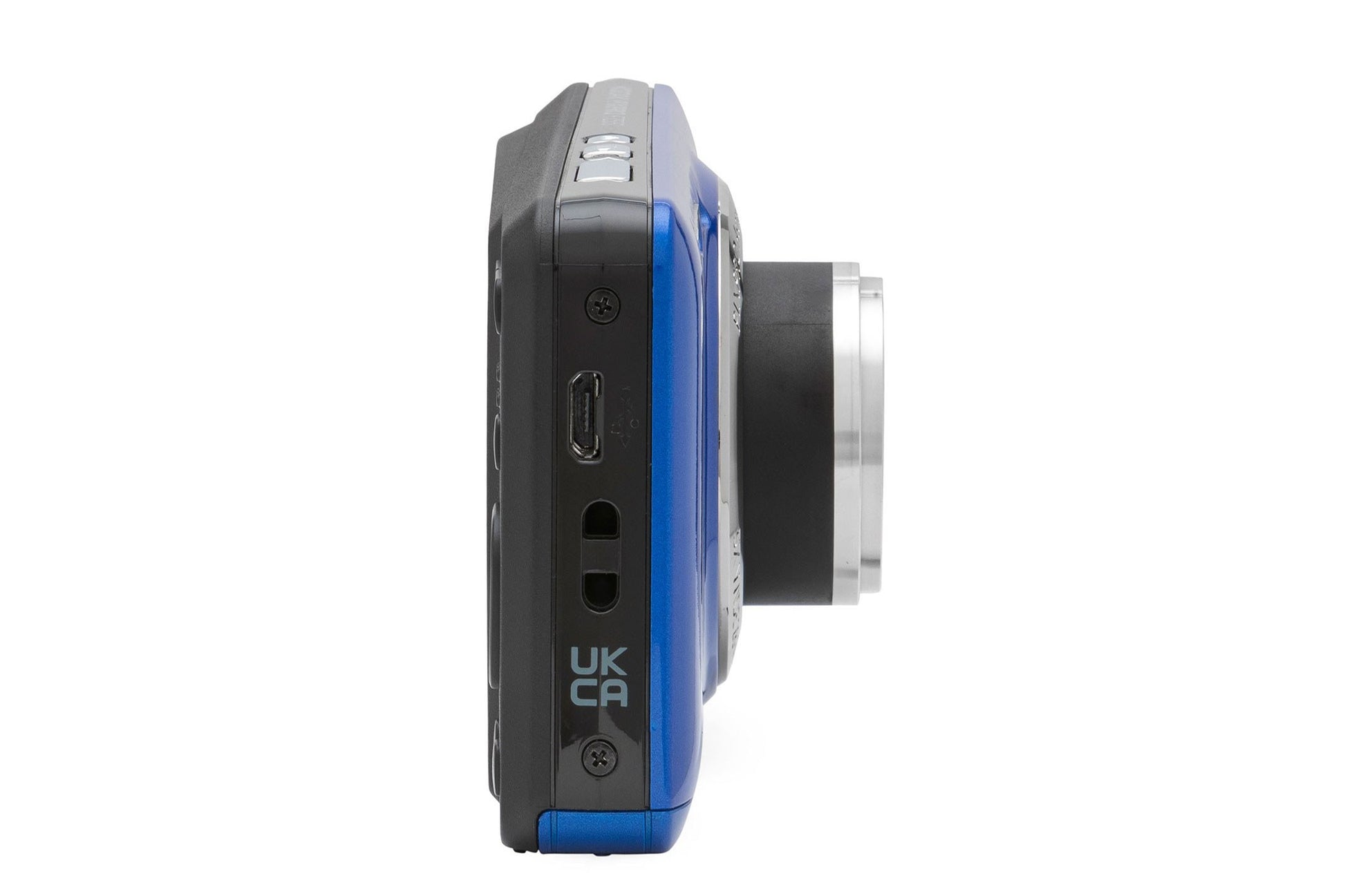 Kodak PixPro FZ55 digital camera in Blue, back view showing LCD screen