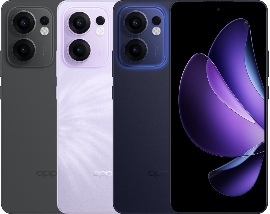 OPPO Reno13 F 5G official colour lineup - Graphite Grey, Plume Purple, Luminous Blue