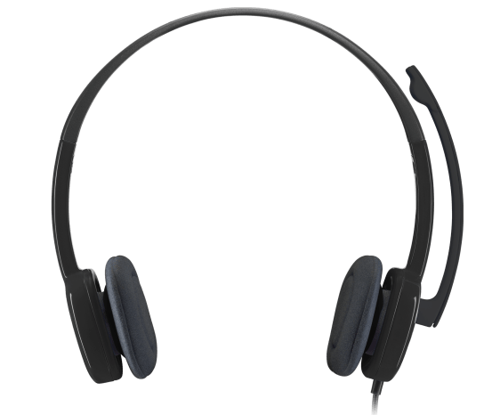 Logitech H151 Stereo Headset official product photo, boom mic detail