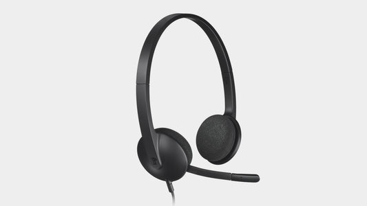 Logitech H340 USB Computer Headset front view — available in Kenya at Trewrld KES 7,450, M-Pesa & free Nairobi delivery