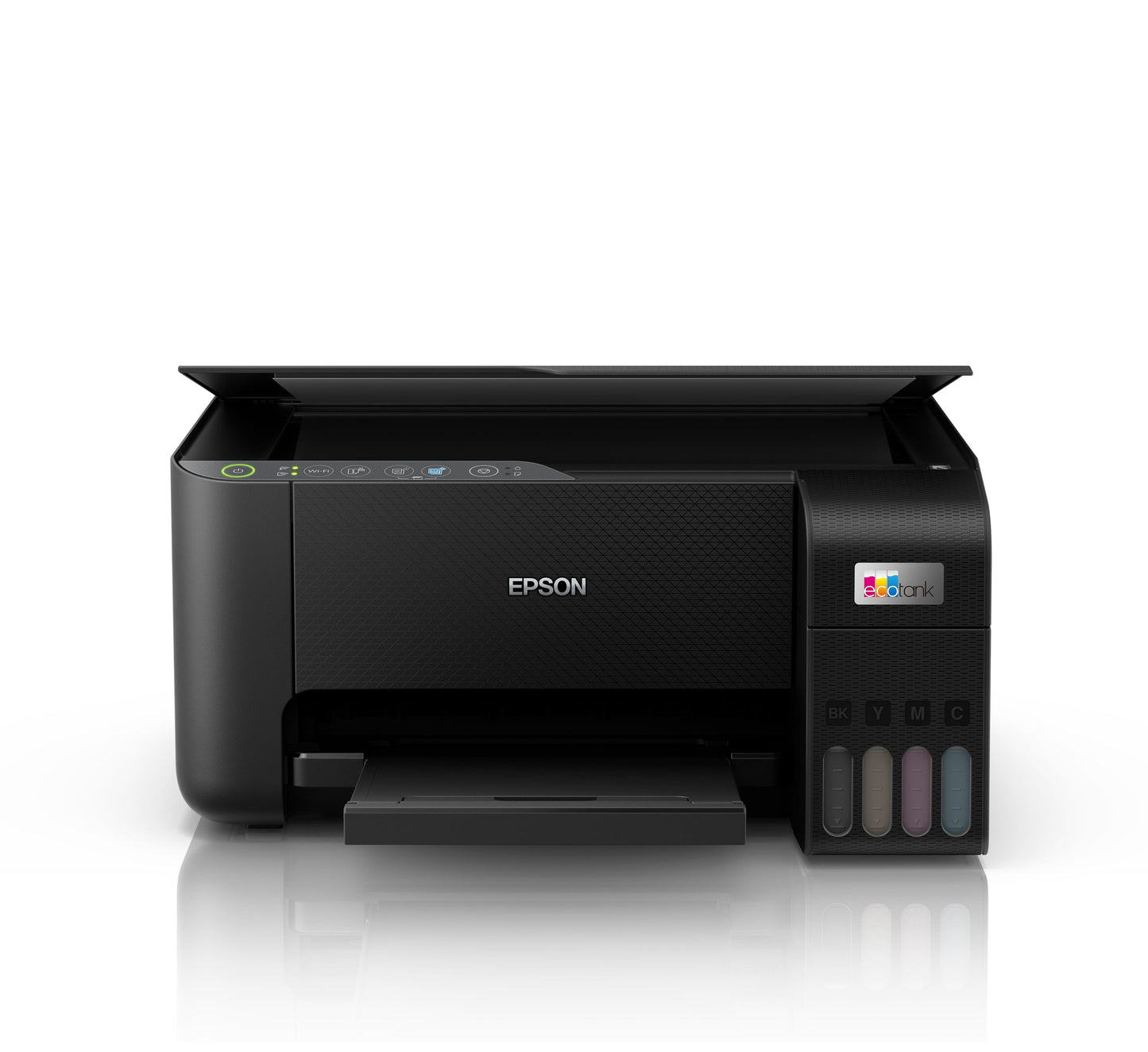 Epson EcoTank L3250 printer front view showing ink tanks