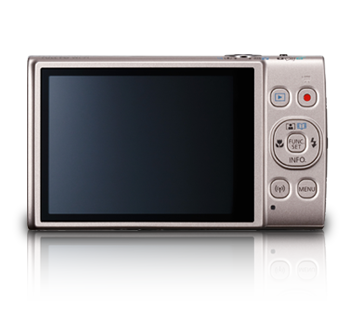 Canon IXY 650 camera, top view showing controls