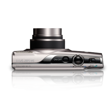 Canon IXY 650 camera, side profile showing slim metal body