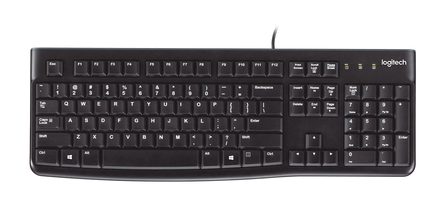 Logitech K120 front view — available in Kenya at Trewrld KES 6,200, M-Pesa & free Nairobi delivery