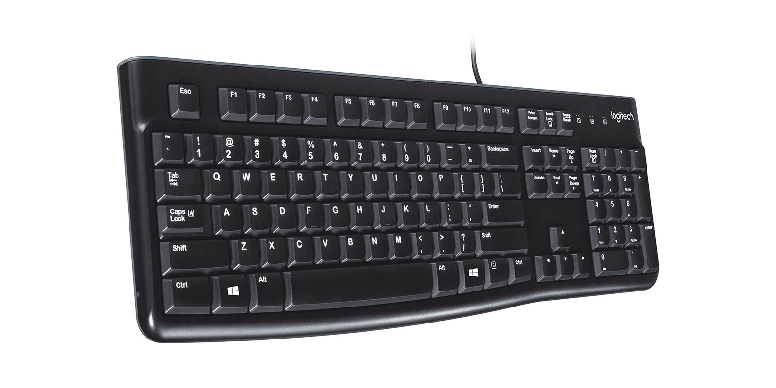 Logitech K120 side view — available in Kenya at Trewrld KES 6,200, M-Pesa & free Nairobi delivery