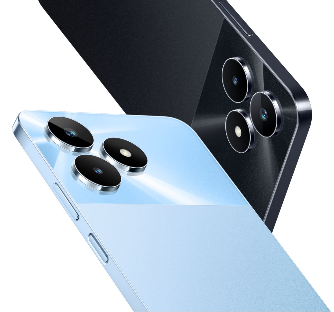 Realme Note 50 in Sky Blue and Midnight Black, official product shot