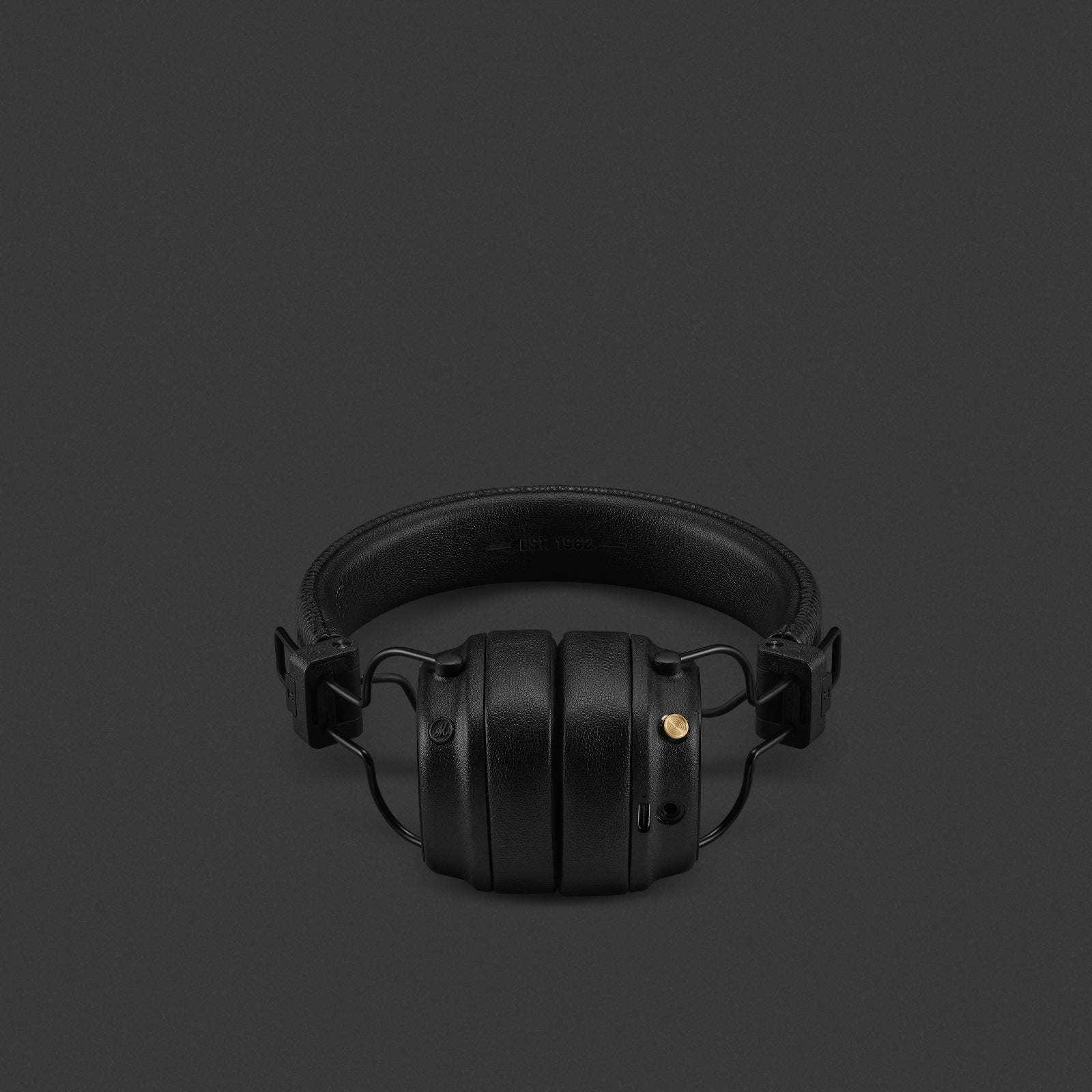 Marshall Major V Black headphones folded flat