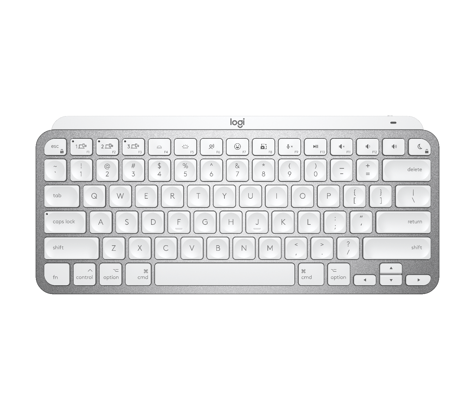Logitech MX Keys Mini side view — available in Kenya at Trewrld KES 19,300, M-Pesa & free Nairobi delivery