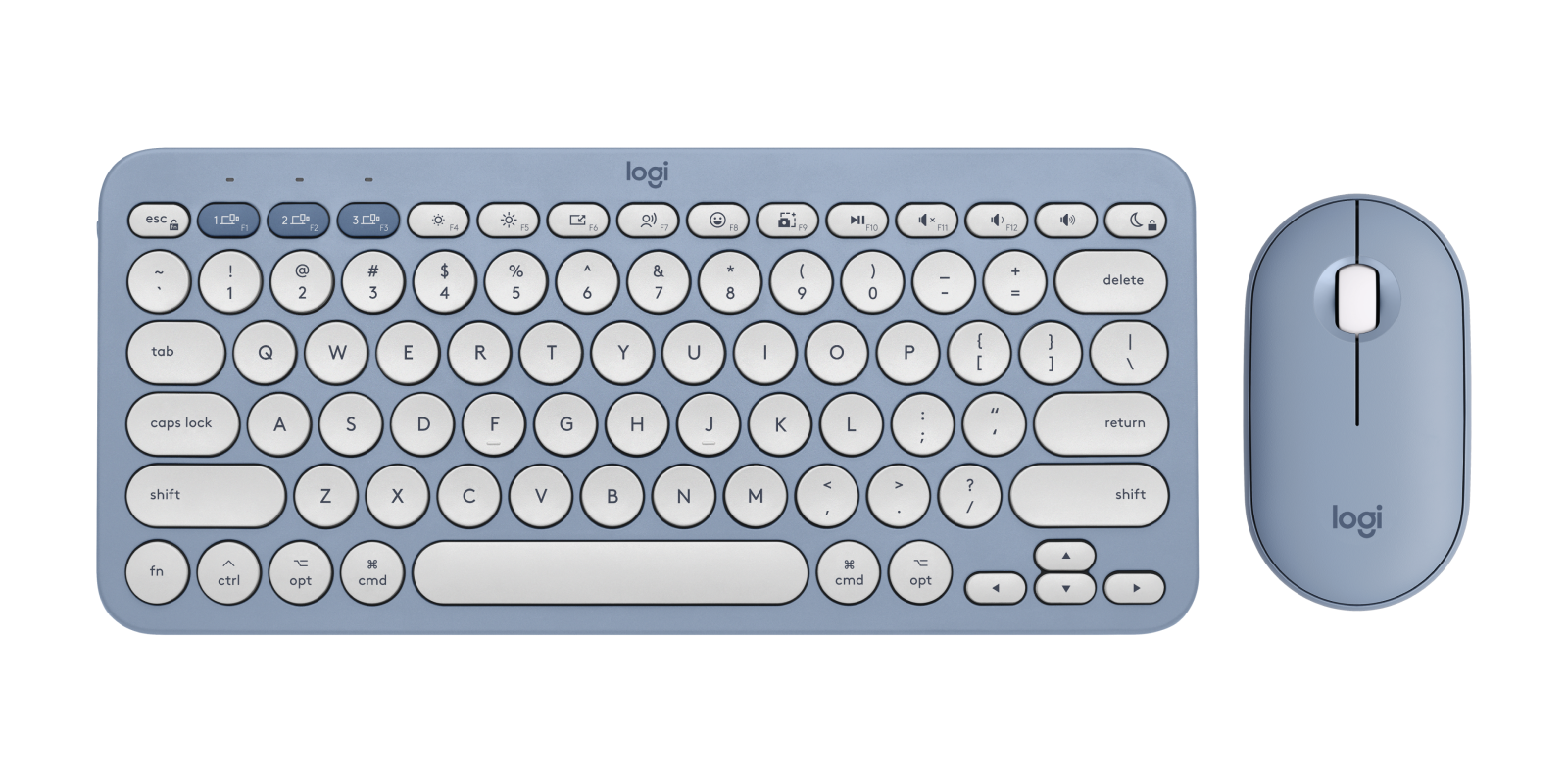 Logitech Pebble 2 Combo side view — available in Kenya at Trewrld KES 11,800, M-Pesa & free Nairobi delivery