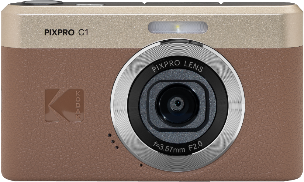 Kodak PixPro C1 compact digital camera, angled view showing lens