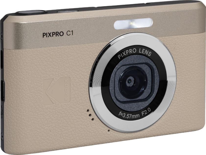 Kodak PixPro C1 compact digital camera, back view with flip screen