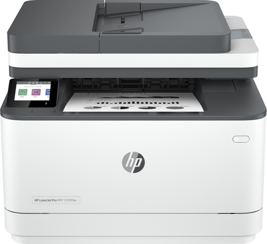 HP LaserJet Pro MFP 3103fdw front view — available in Kenya at Trewrld KES 57,000, M-Pesa & free Nairobi delivery