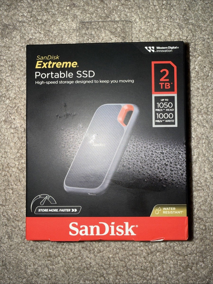 SanDisk 2TB SSD Portable Extreme E61 side view — available in Kenya at Trewrld KES 42,000, M-Pesa & free Nairobi delivery
