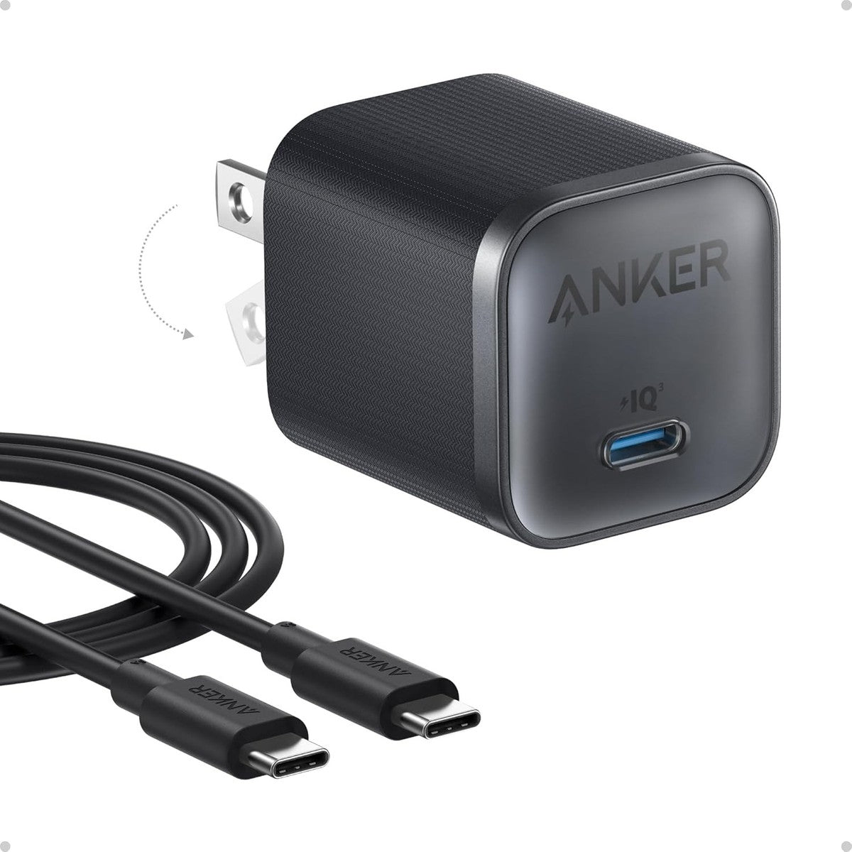 Anker Nano Charger 45W (Smart Display, 180° Foldable) front view — available in Kenya at Trewrld KES 7,500, M-Pesa & free Na…