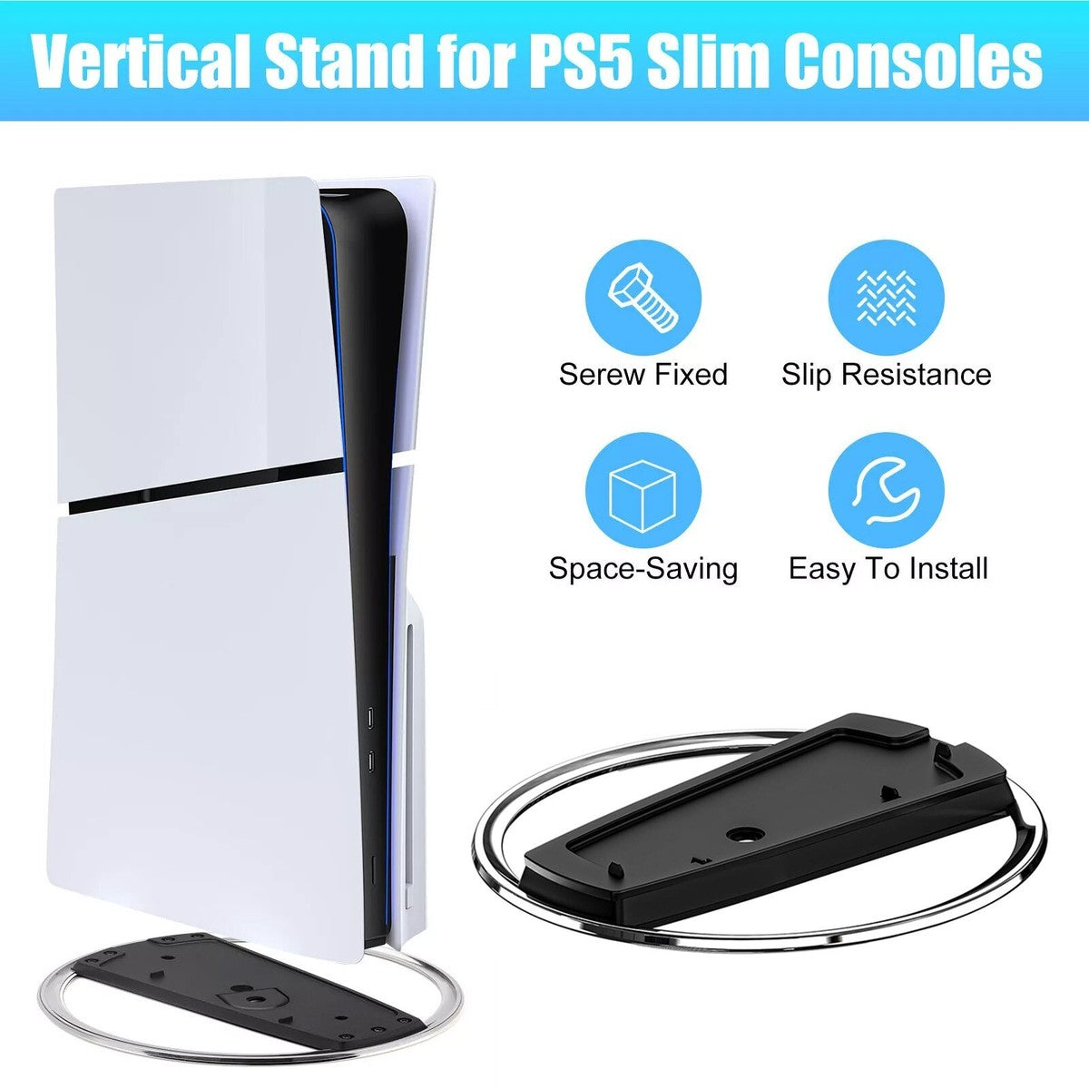Sony PS5 Vertical Stand side view — available in Kenya at Trewrld KES 8,500, M-Pesa & free Nairobi delivery