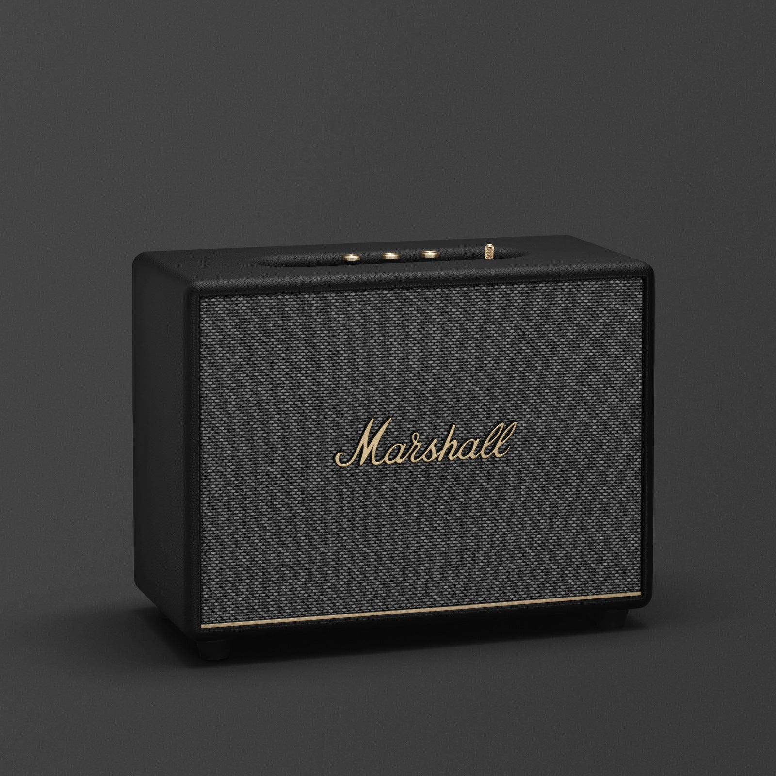 Marshall Woburn III Black Bluetooth home speaker, front view