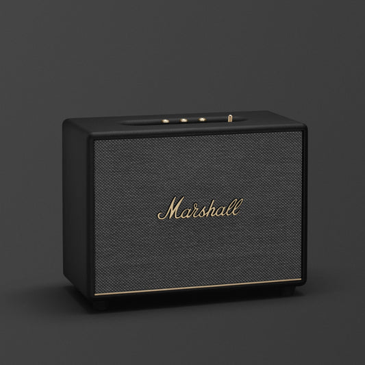 Marshall Woburn III Black Bluetooth home speaker, front view