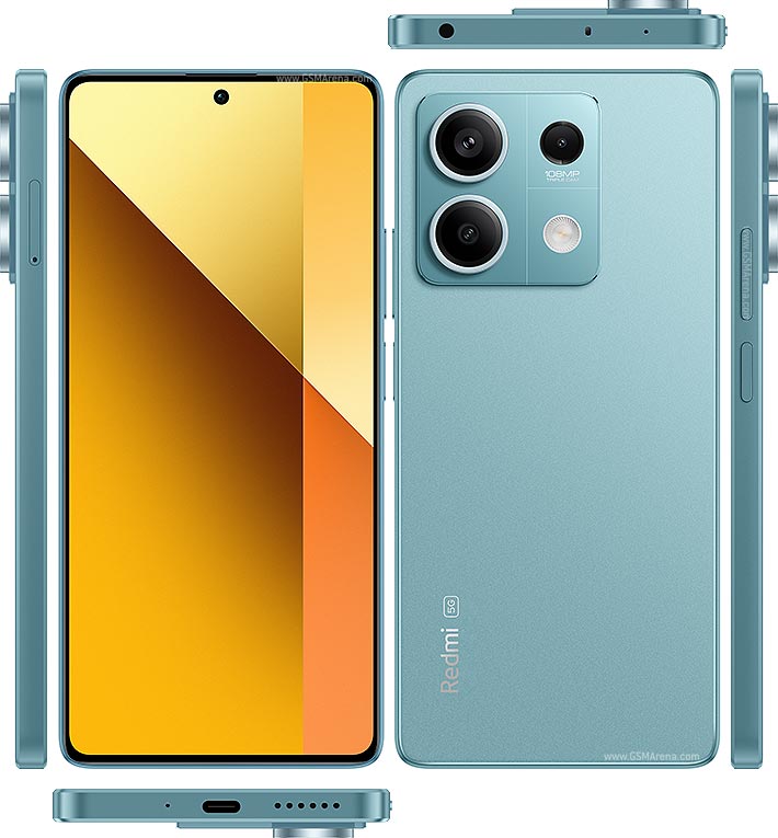 Xiaomi Redmi Note 13 5G official product photo, angle 1, via GSMArena