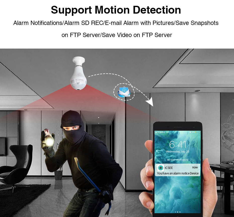 wireless ip light bulb camera